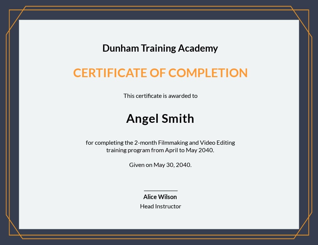 Training Completion Certificate Template - Google Docs Regarding Training Certificate Template Word Format