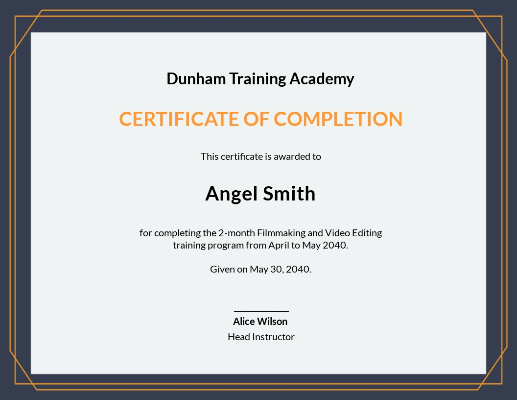 Kindergarten Completion Certificate Template in Word | Template.net