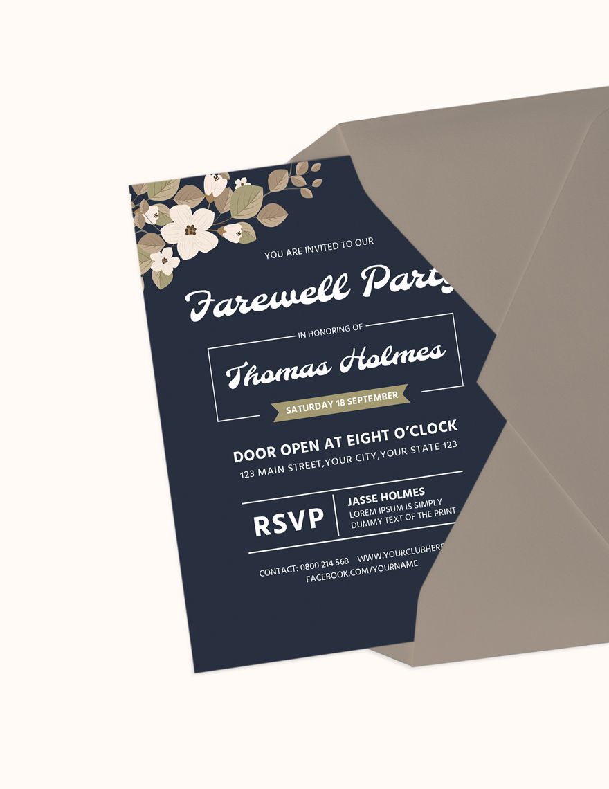 Farewell Party Invitation Card