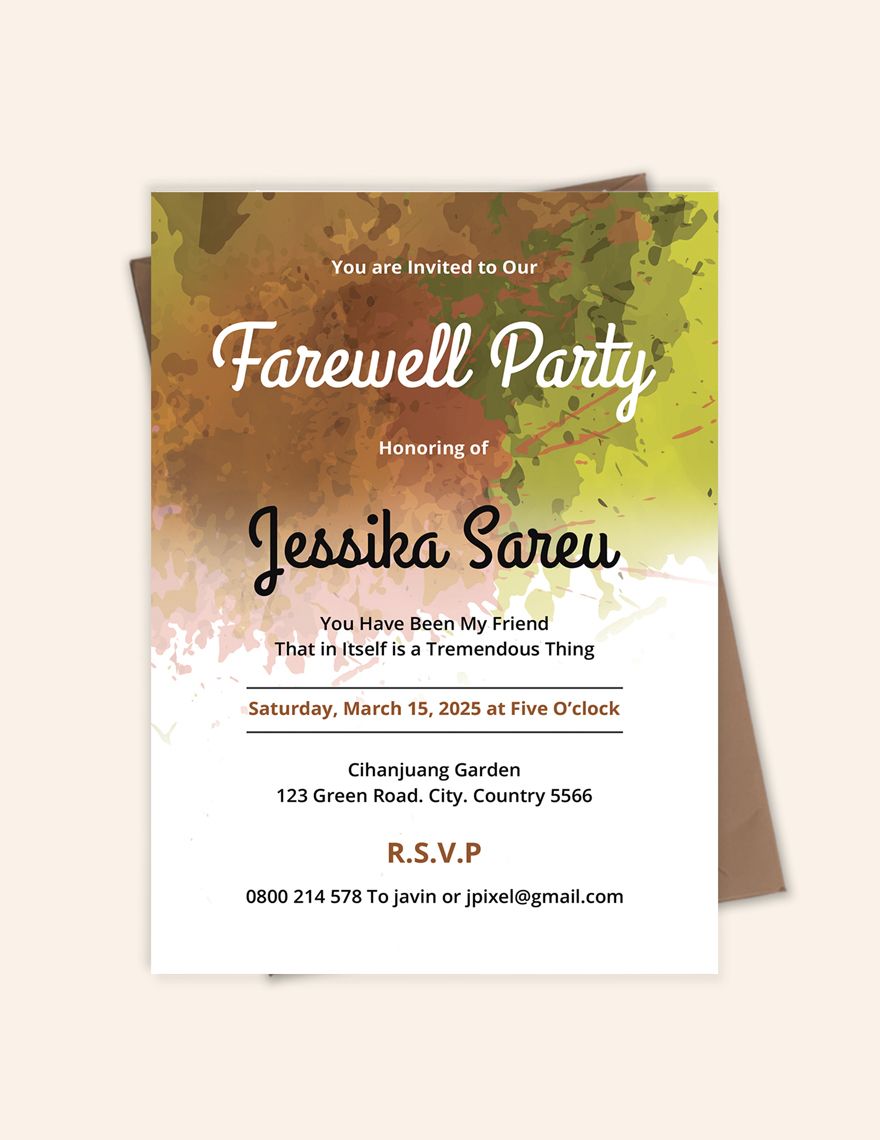 office farewell invitation cards