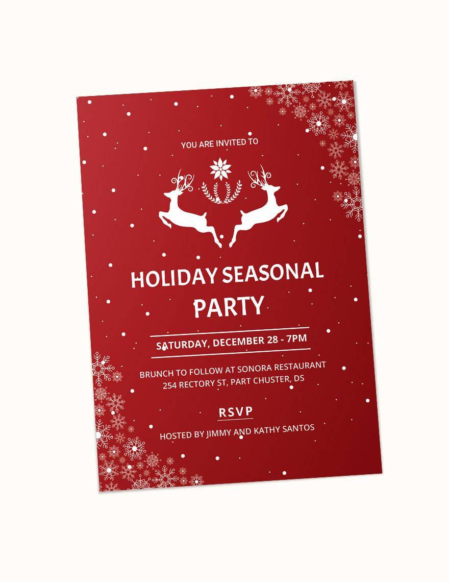 Festive Holiday Party Invitation Template in Word, Publisher, PSD ...