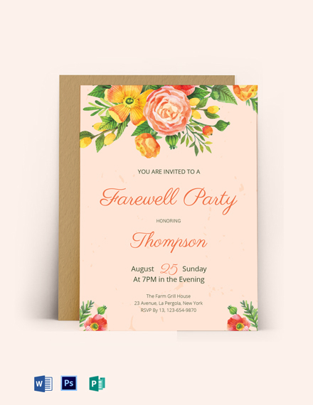 Farewell Party Invitation Template - 25+ Free Psd Format Download EF4