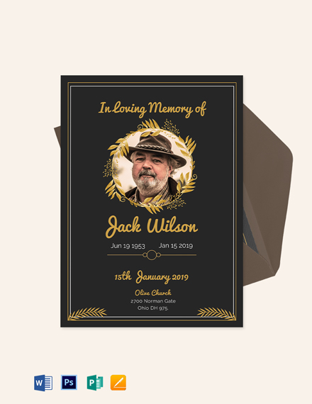 funeral invitation cards