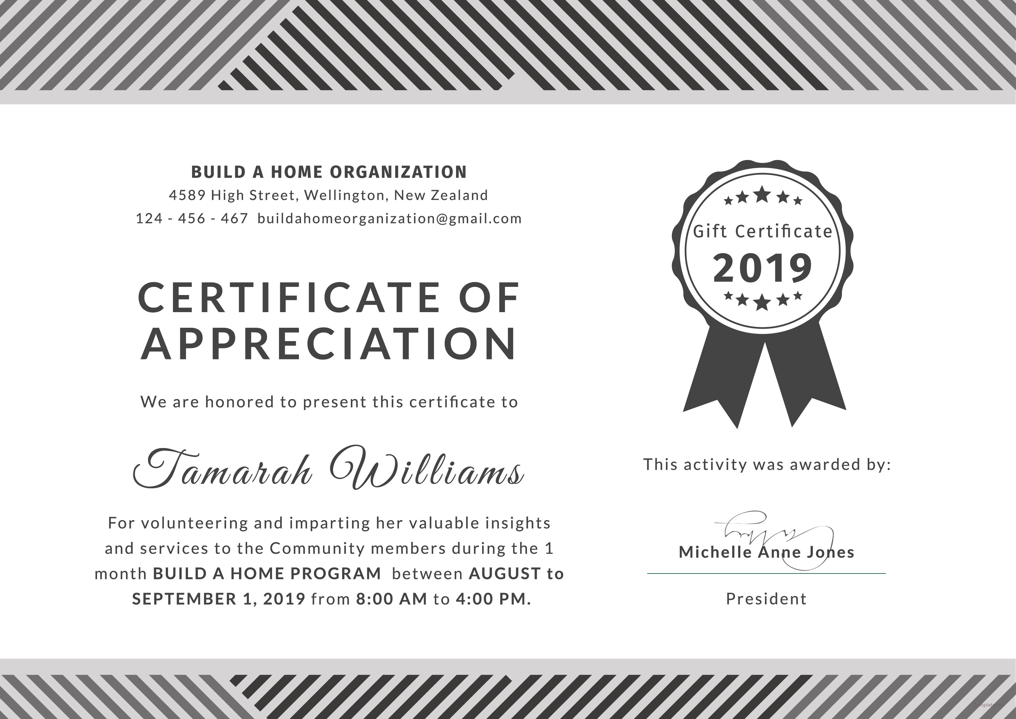 Free Volunteer Certificate Of Appreciation Template In Adobe Photoshop Illustrator InDesign