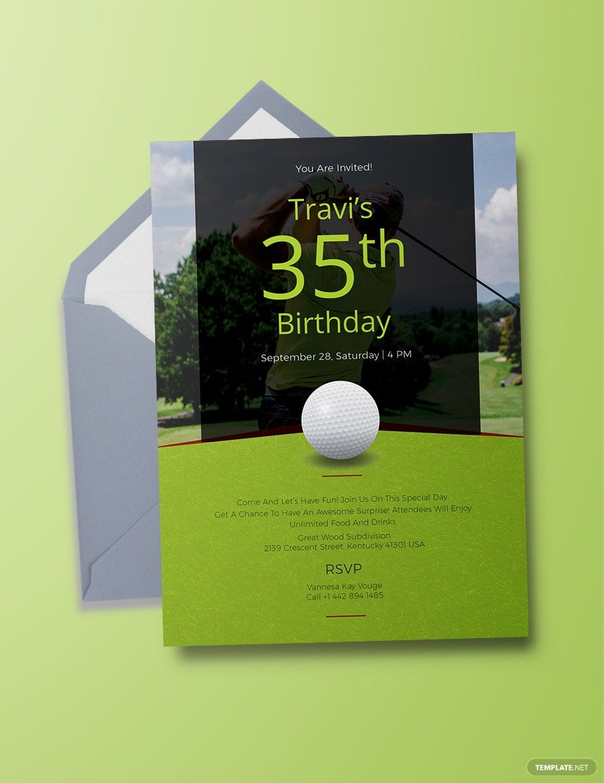 Golf Party Invitation Template