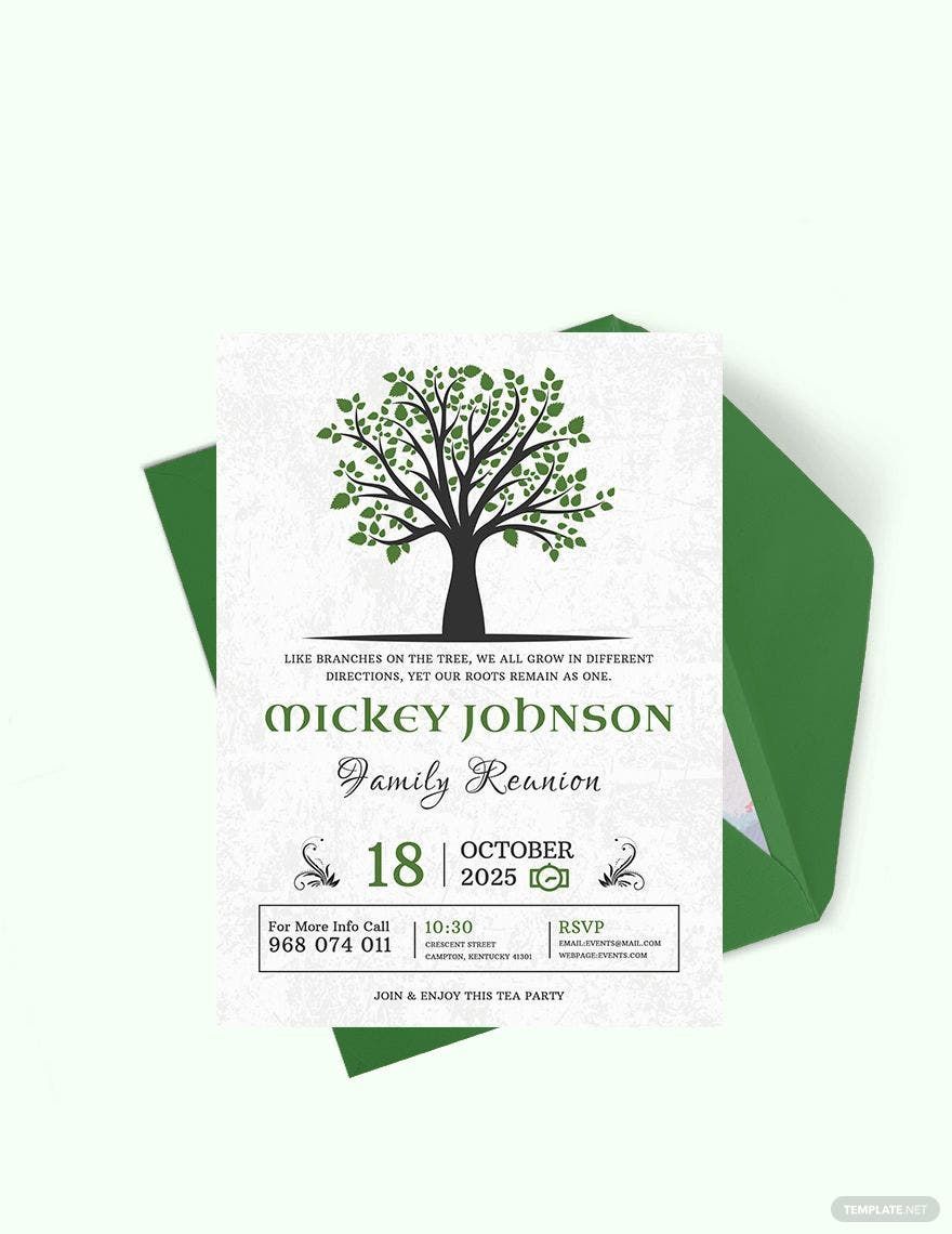 Family Reunion Invitation Template in Illustrator, Publisher, PSD, Word, Pages - Download | Template.net