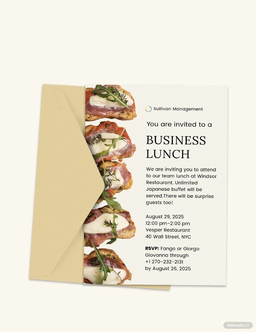 Business Lunch Invitation Template Download in Word Illustrator PSD