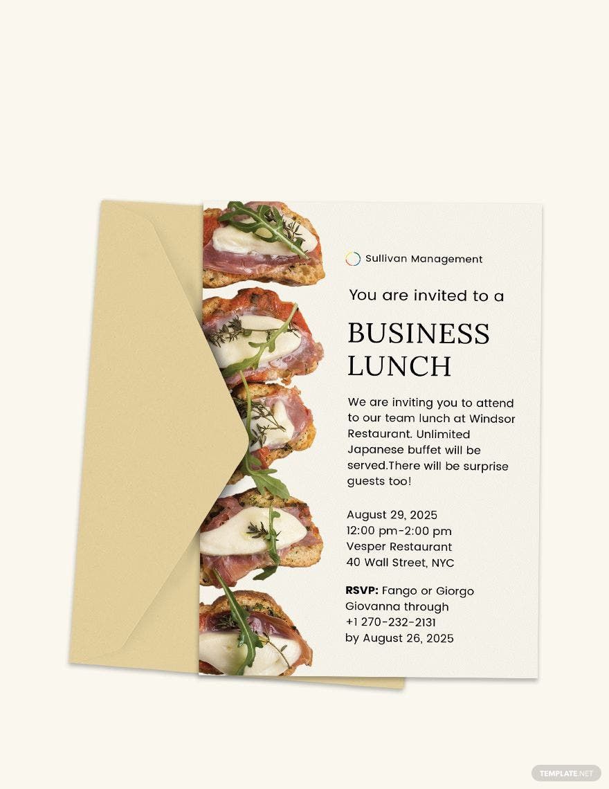 Business Lunch Invitation Template in Illustrator, Publisher, PSD, Word, Outlook - Download | Template.net