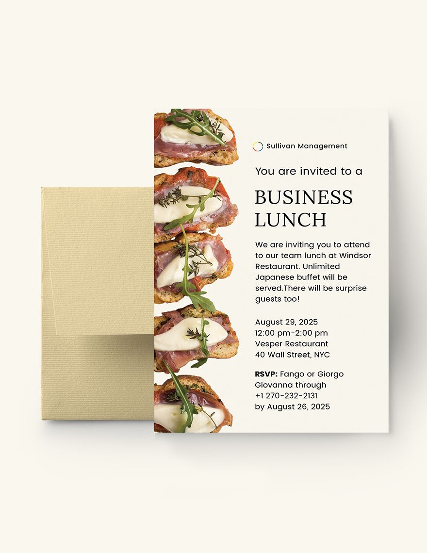 Business Lunch Invitation Template