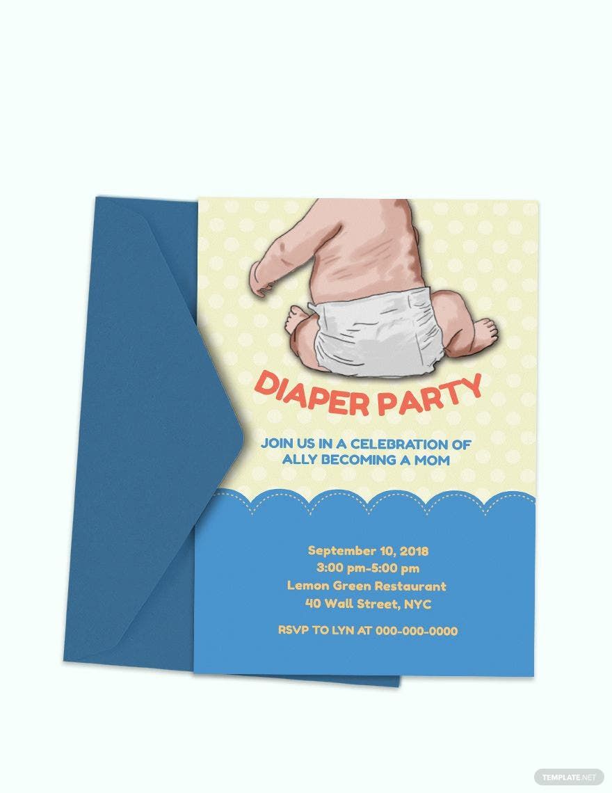 New Mom Diaper Party Invitation Template