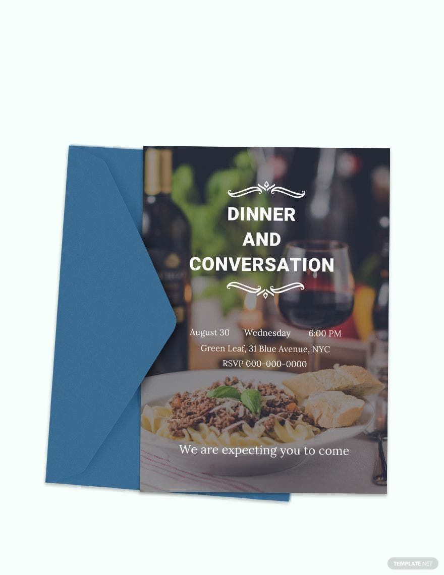 Red Wine and Dinner Invitation Template
