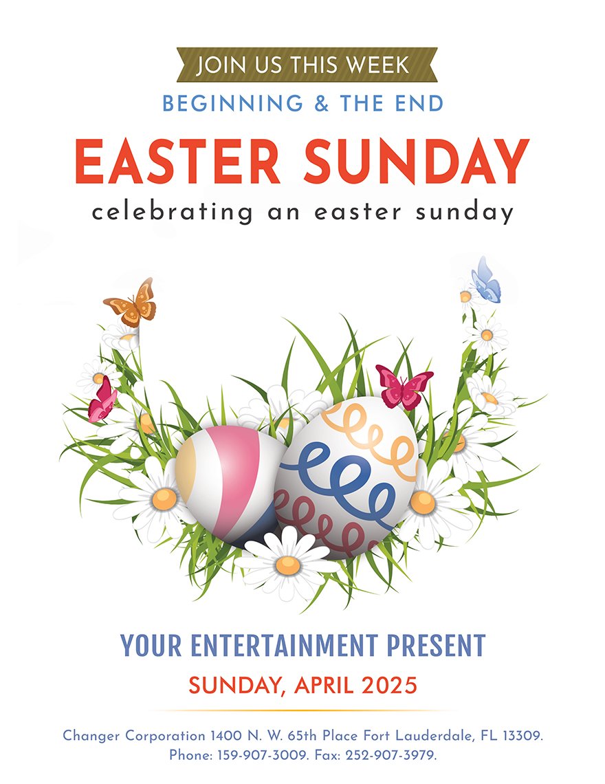 Easter Egg Sunday flyer Template