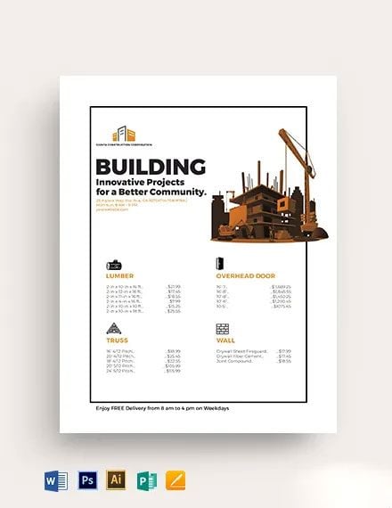 Contractor Price List Template
