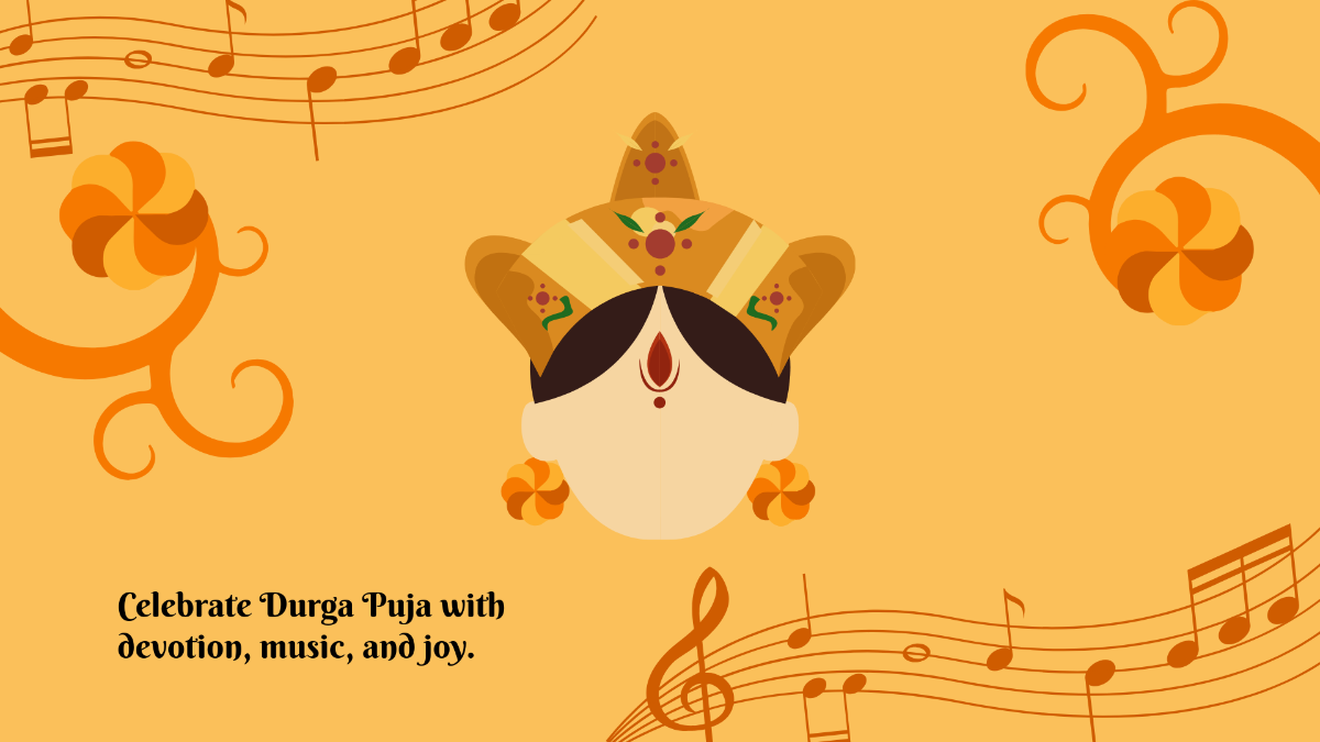 Free Durga Puja Background Template to Edit Online