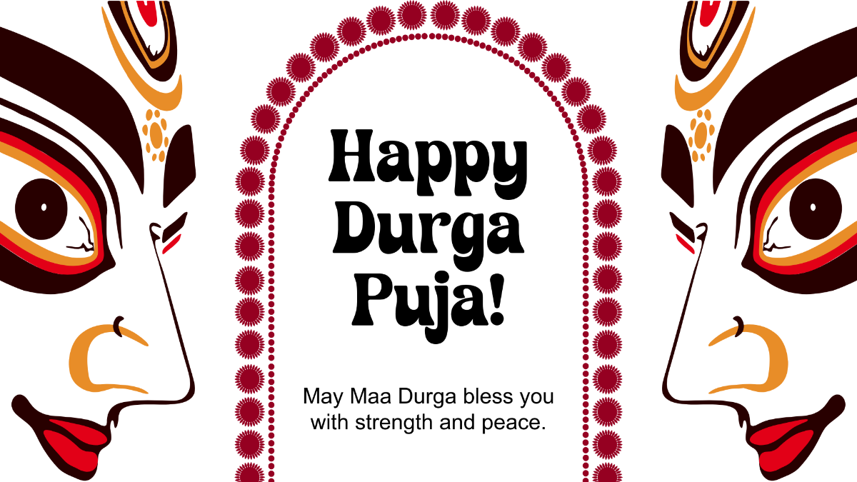 Free Happy Durga Puja Background Template to Edit Online
