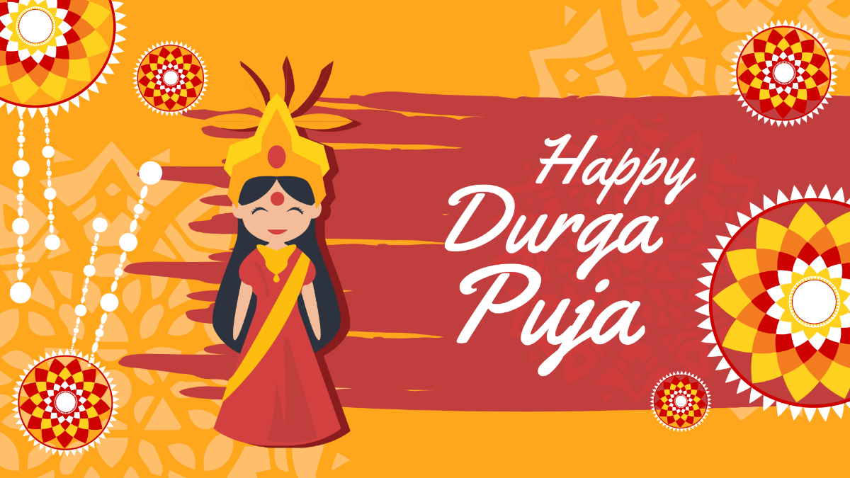 Free Durga Puja Banner Background Template to Edit Online