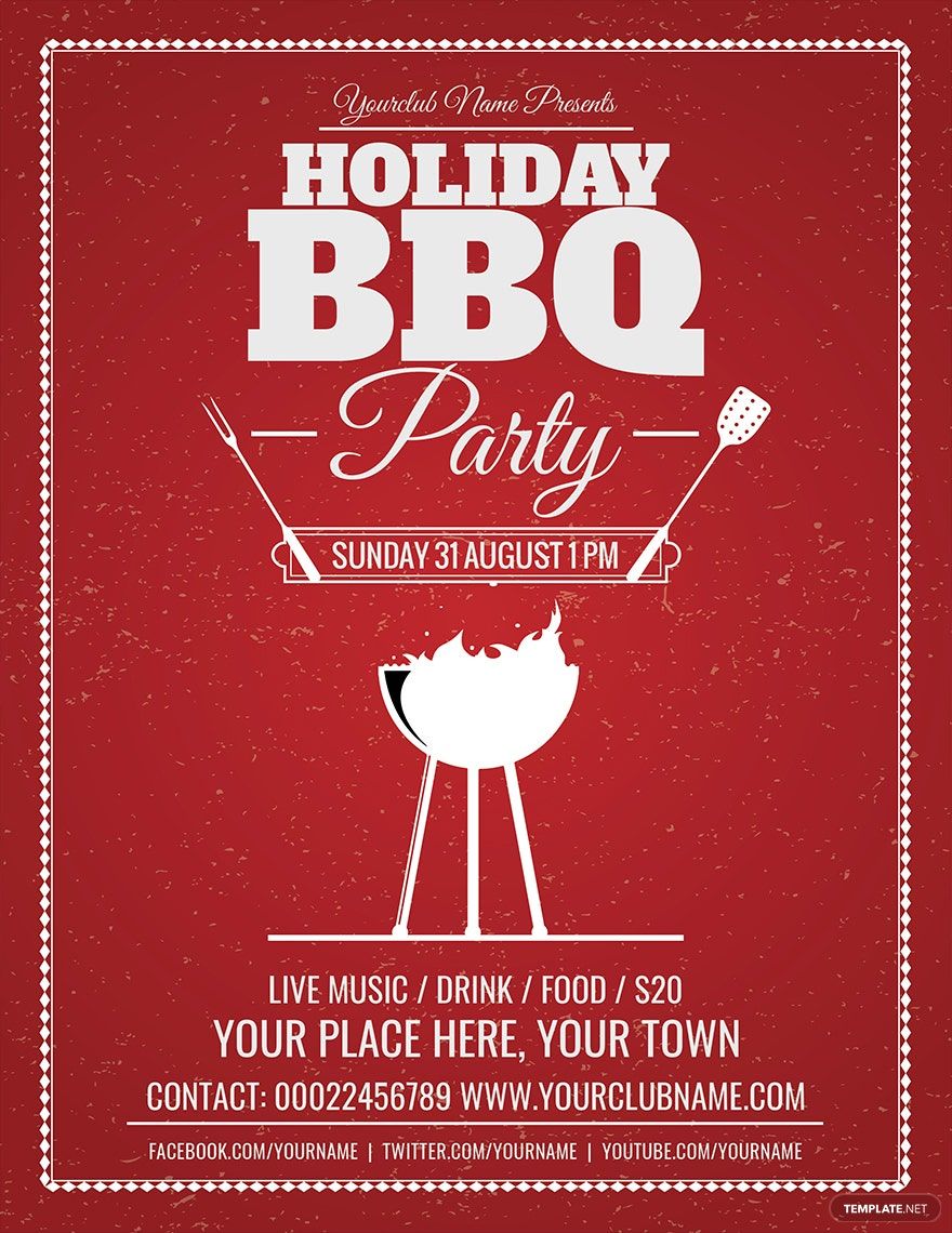 Holiday BBQ Flyer Template