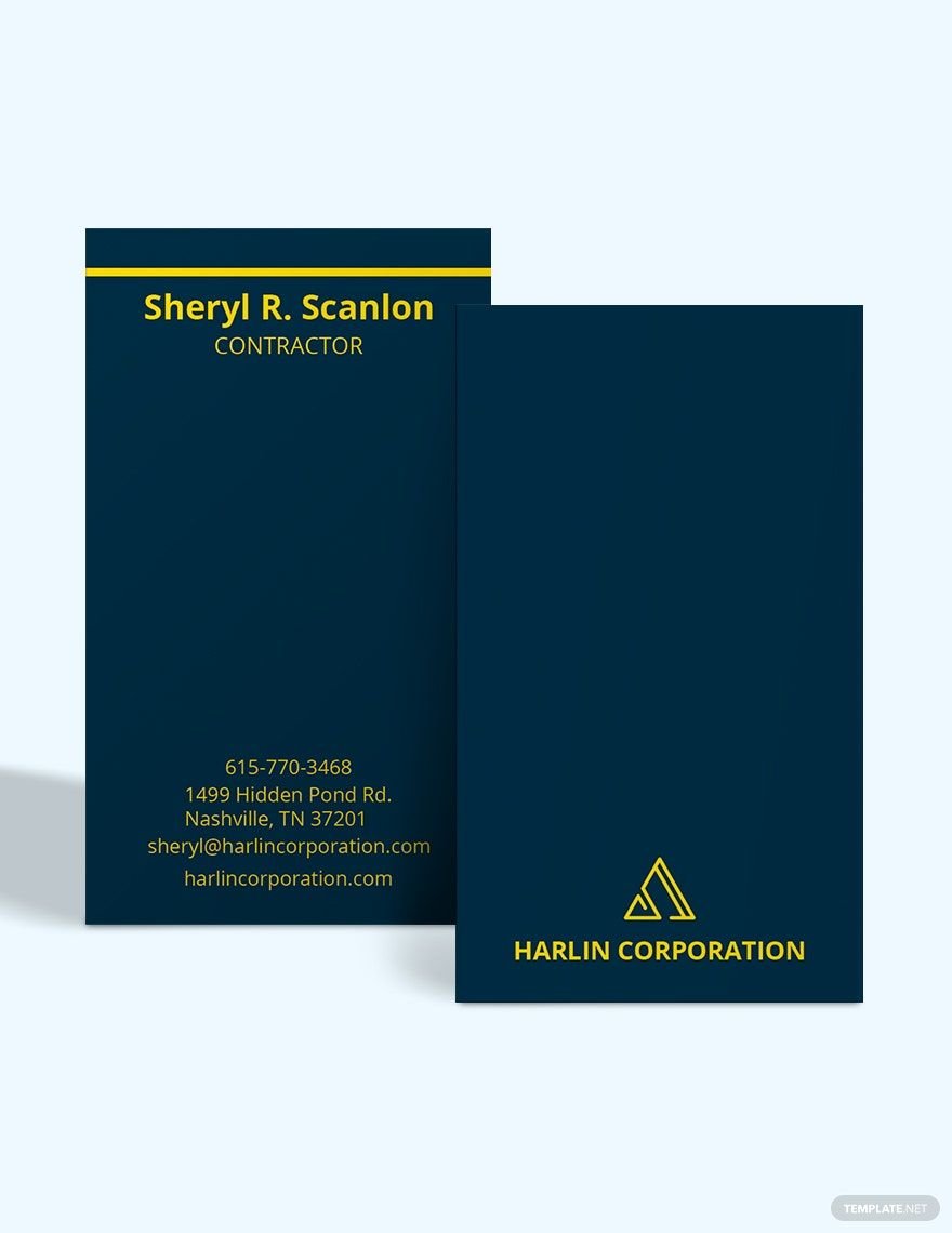 Contractor Business Card Template