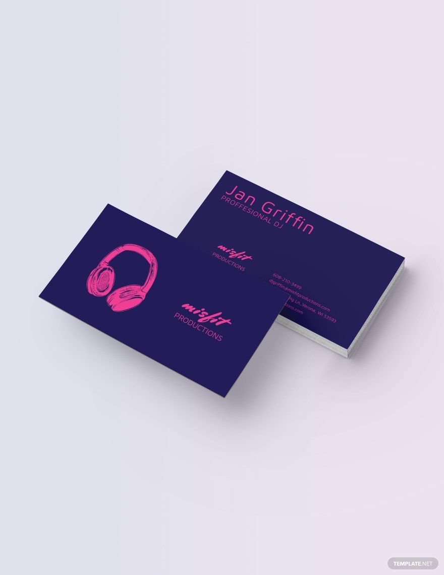DJ Headphone Business Card Template in Word, Google Docs, Illustrator, PSD, Apple Pages, Publisher