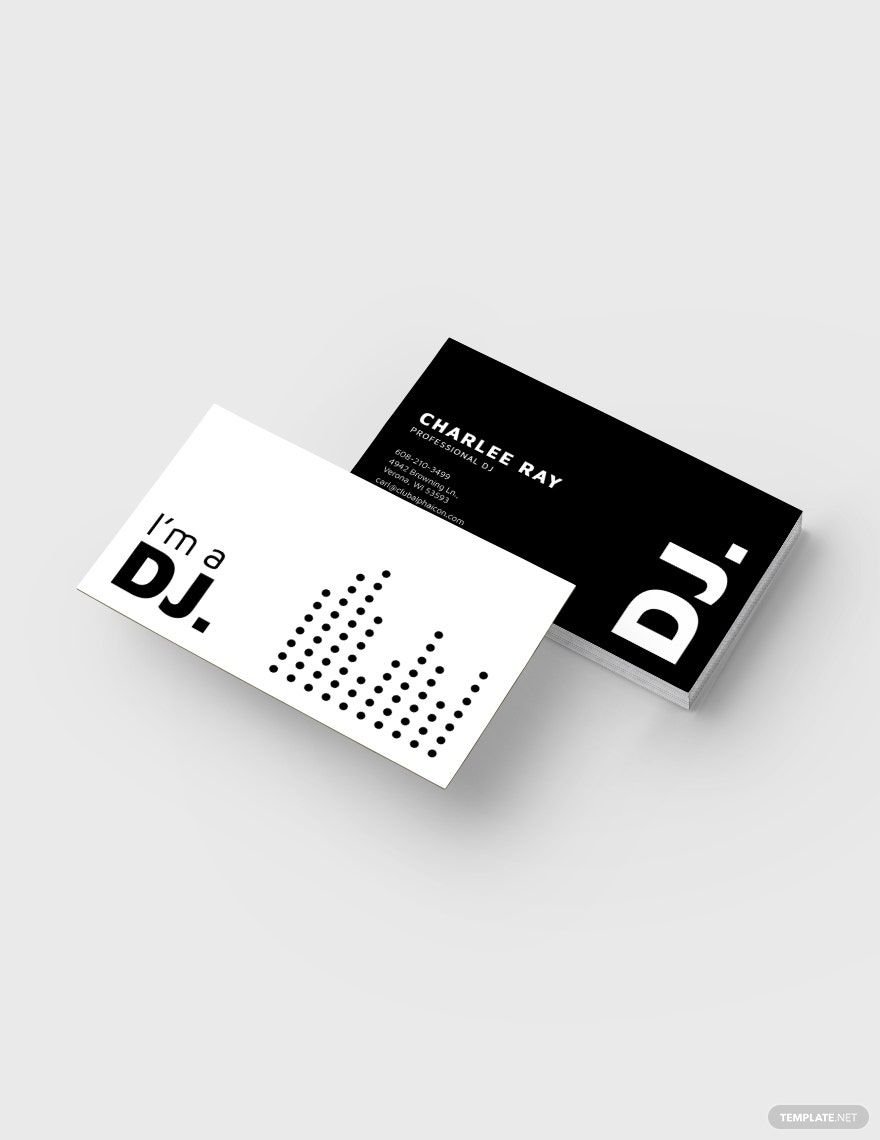 Modern Black and White DJ Business Card Template