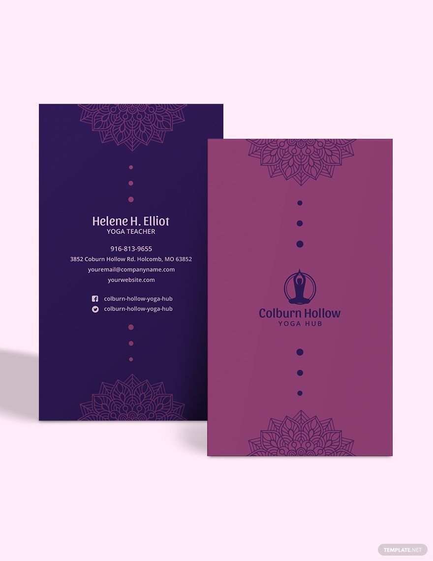 Free Simple Yoga Business Card Template