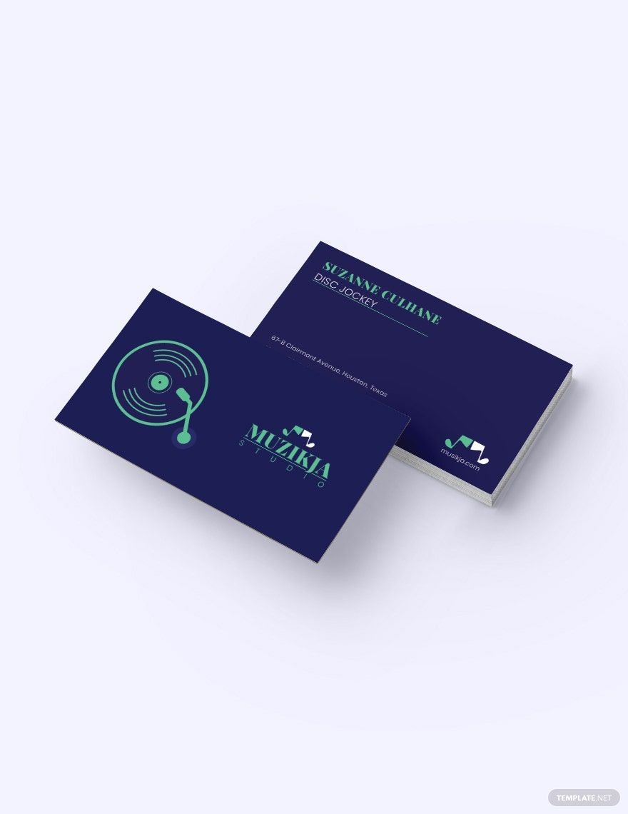 Vinyl DJ Business Card Template in Word, Google Docs, Illustrator, PSD, Apple Pages, Publisher