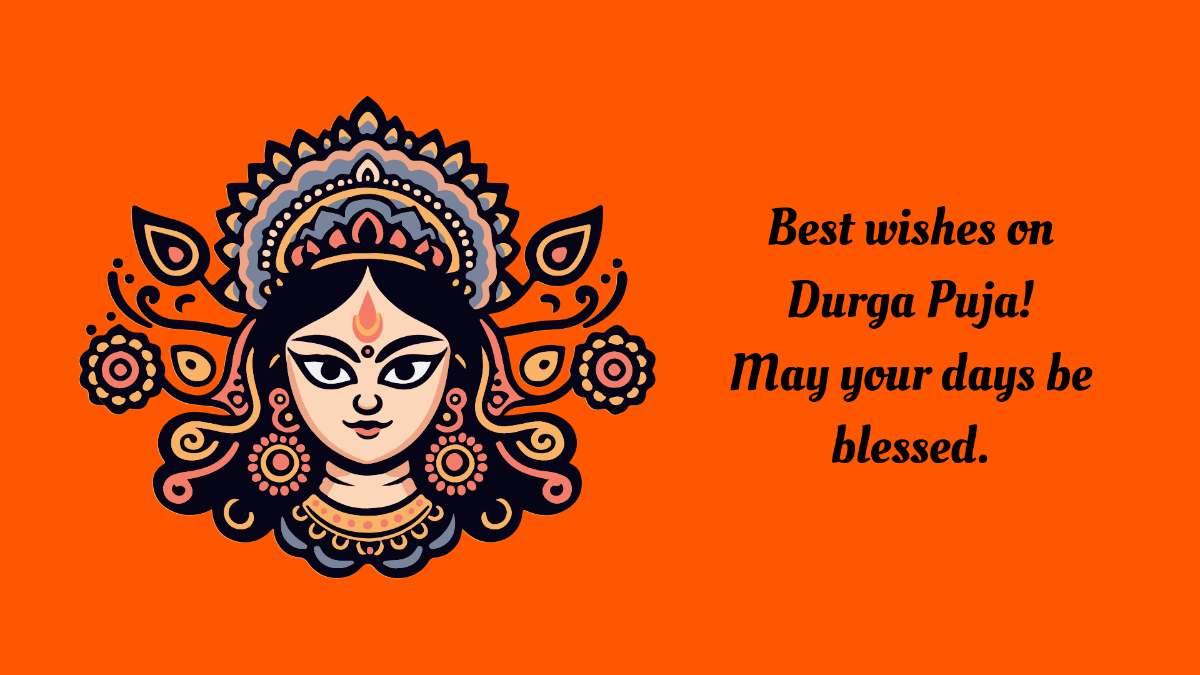 Free Durga Puja Wishes Background Template to Edit Online