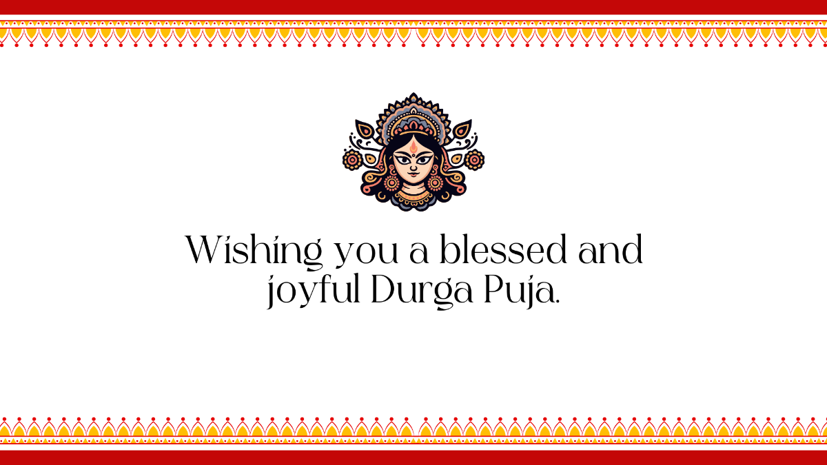 Free Durga Puja Greeting Card Background Template to Edit Online
