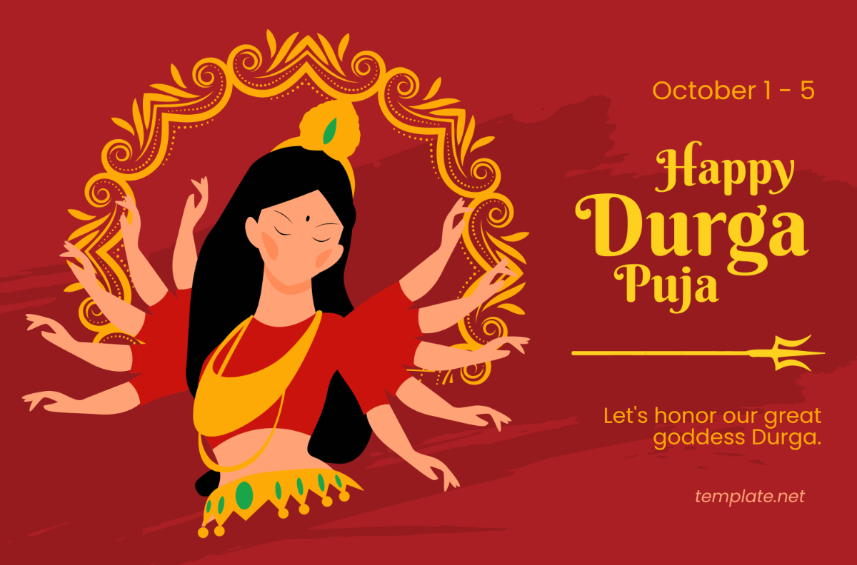 Free Happy Durga Puja Banner Template to Edit Online
