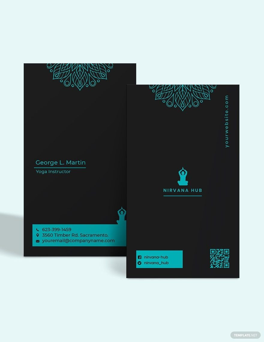 Yoga and Meditation Business Card Template in Word, Google Docs, Illustrator, PSD, Apple Pages, Publisher