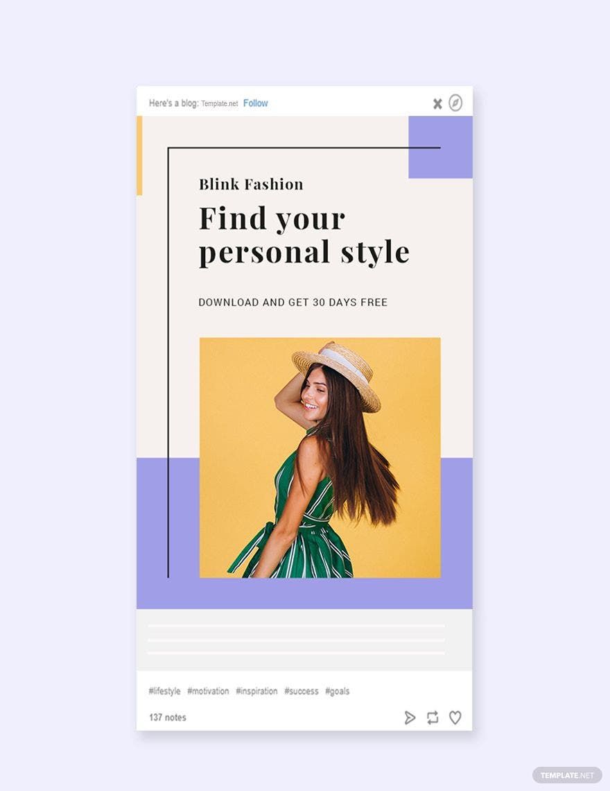 Fashion Brands App Promotion Tumblr Post Template in PSD