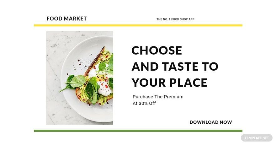 Food Market App Promotion Facebook Post Template