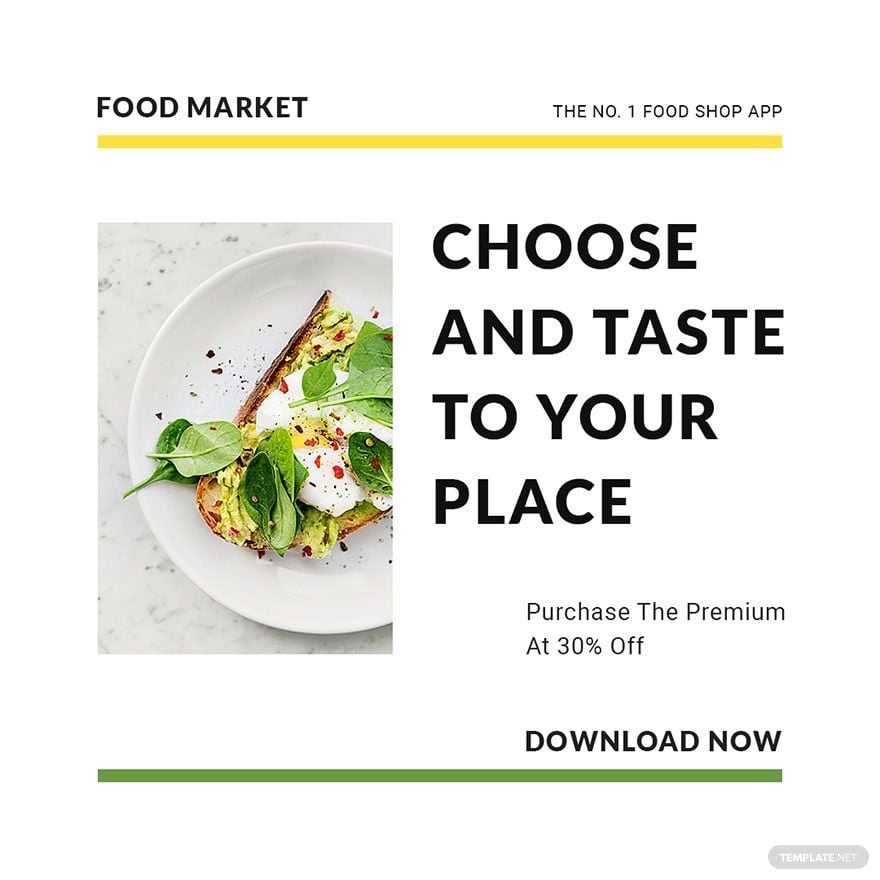 Food Market App Promotion Instagram Post Template