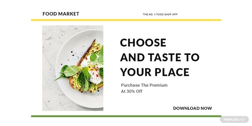 Food Market App Promotion Twitter Post Template