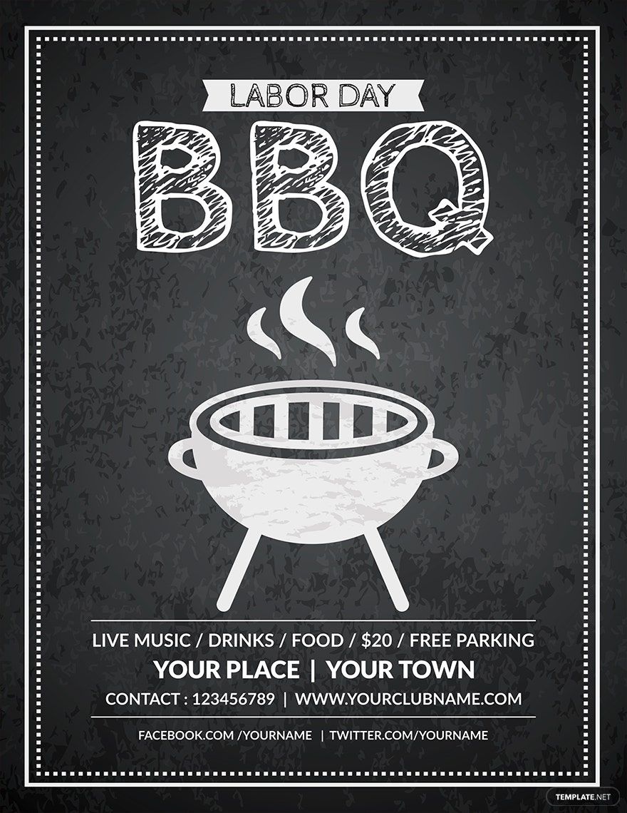 labor Day BBQ Flyer Template