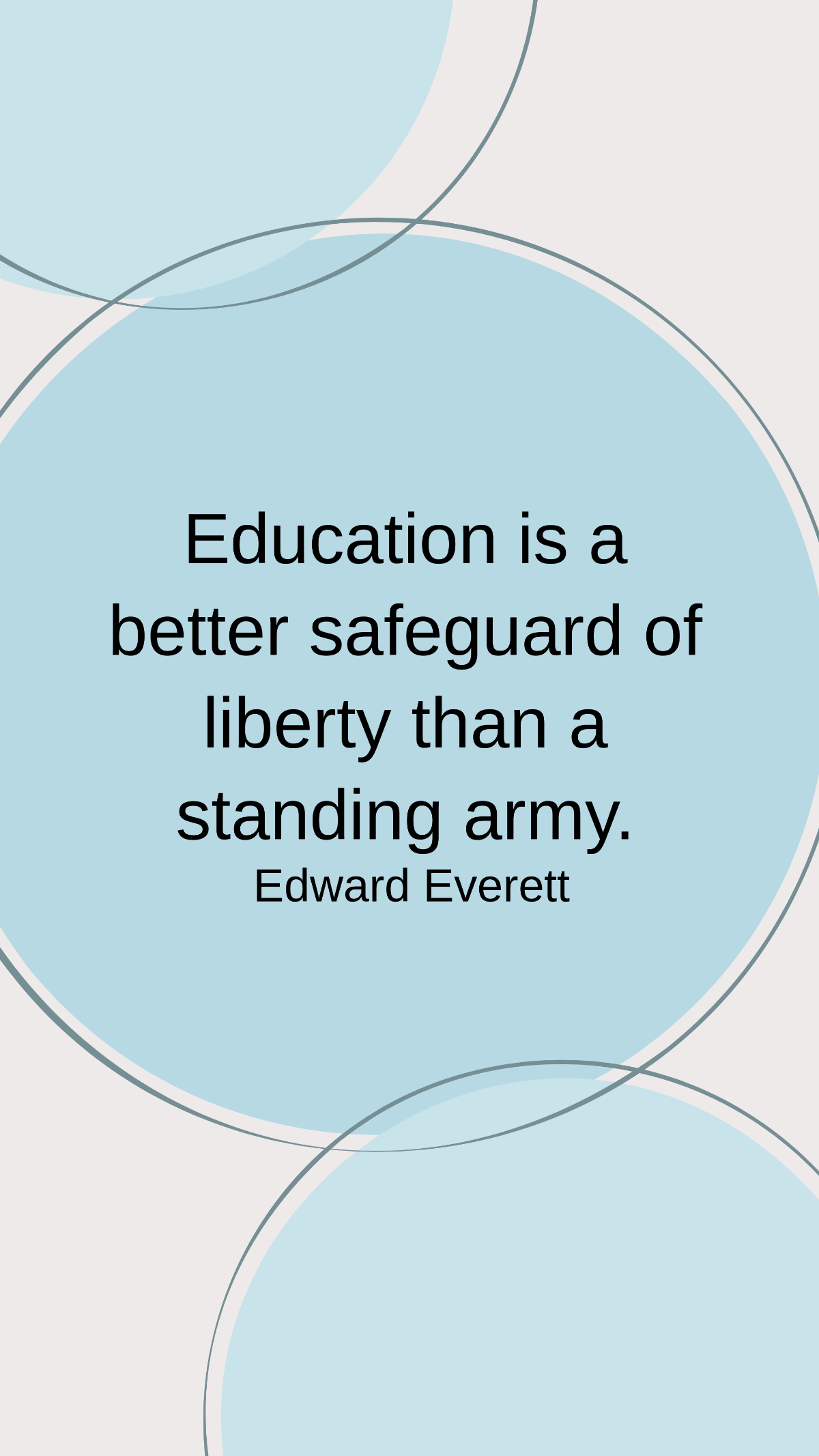 Edward Everett - Education is a better safeguard of liberty than a standing army. Template