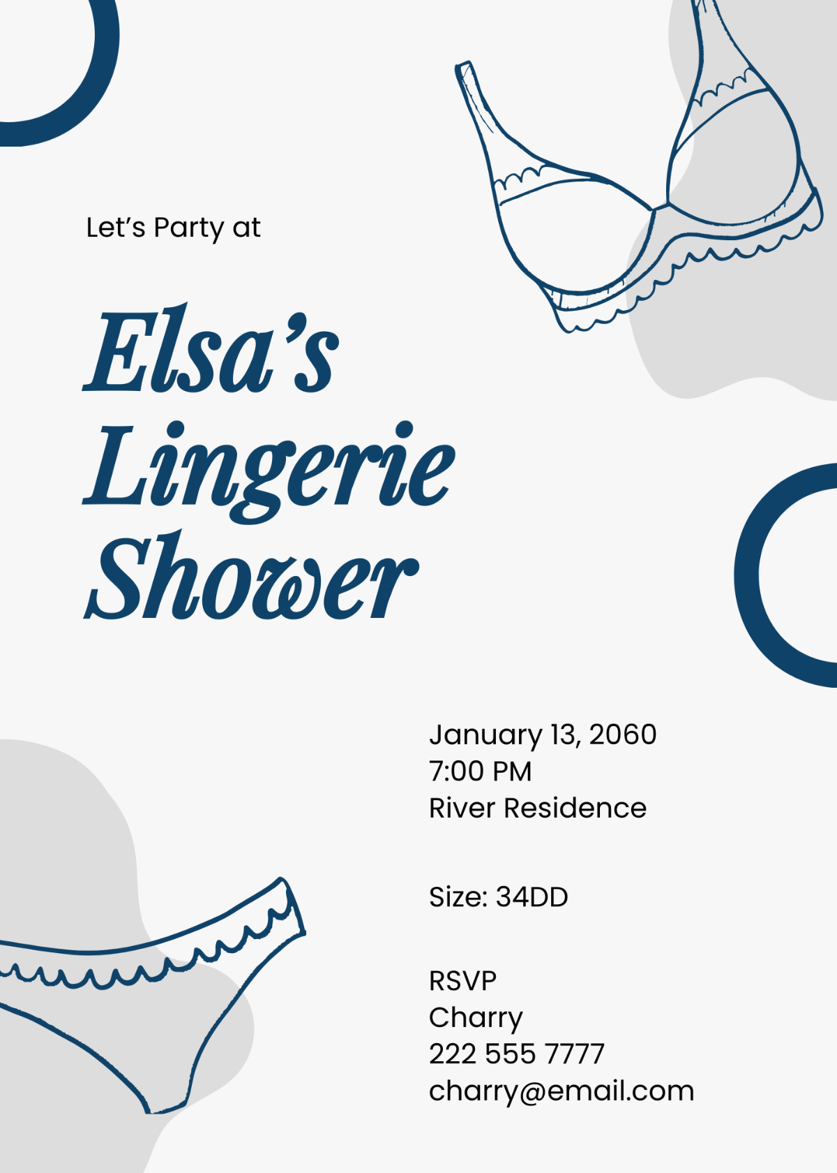 Lingerie Shower Invitation Template - Edit Online & Download