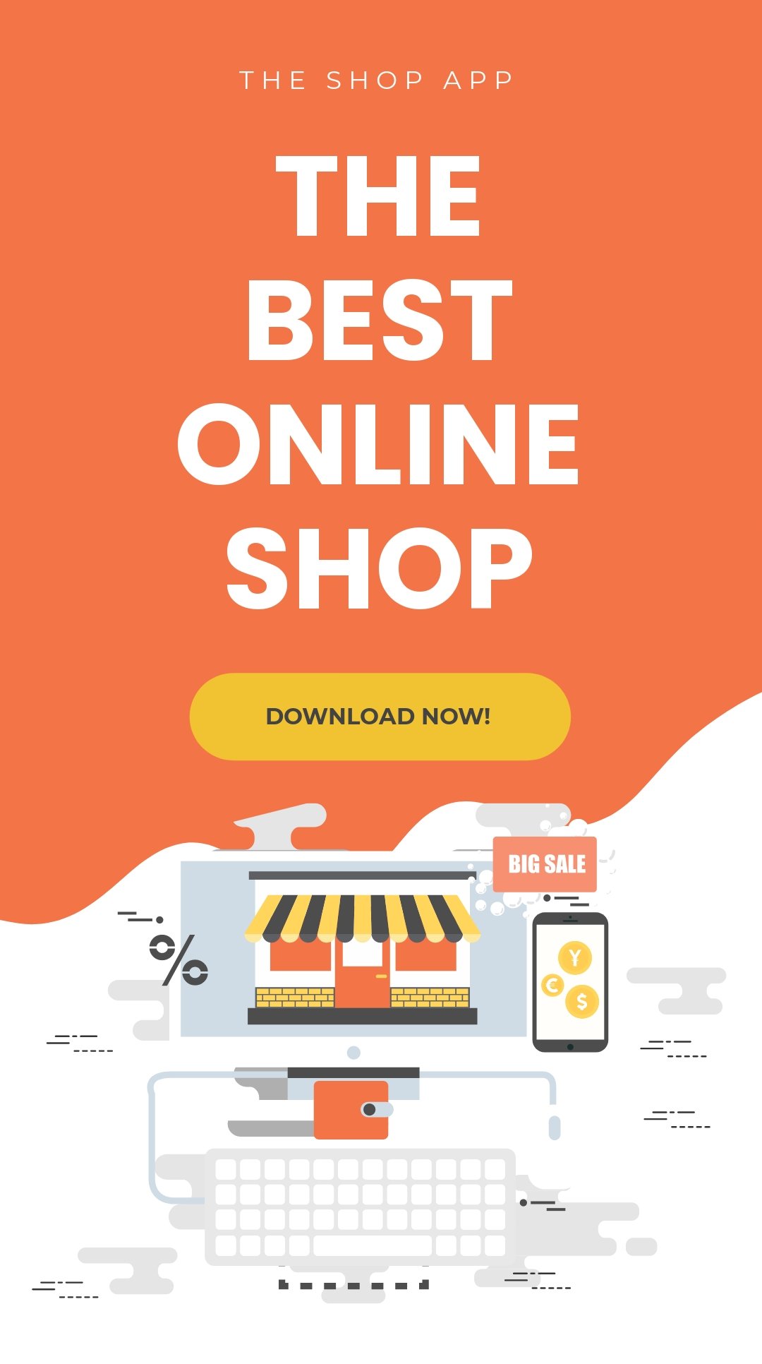 Free Online Shop App Promotion Whatsapp Image Post Template.jpe
