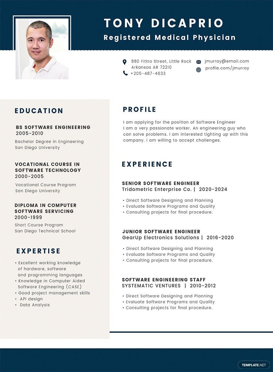 Medical Student Resume Format Template