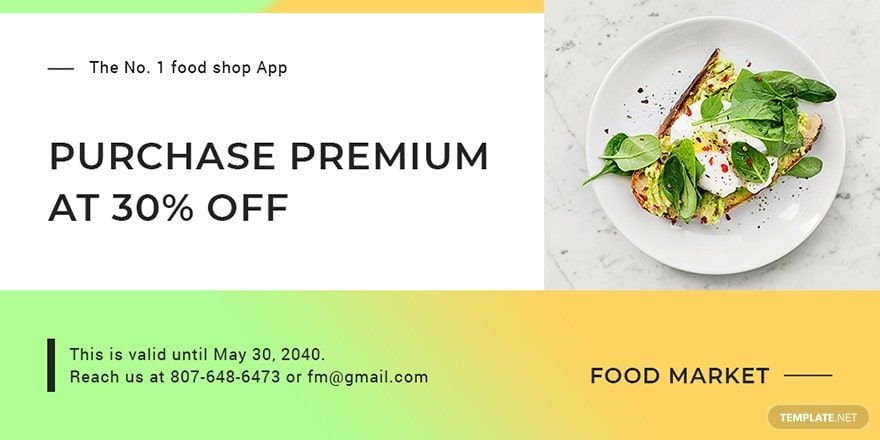 Restaurant App Promotion Twitter Post Template in PSD