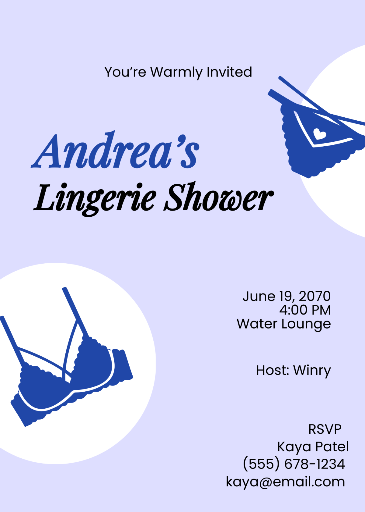 Minimalist Lingerie Shower Invitation