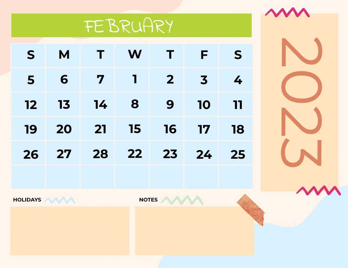 Free Colorful 2023 Calendar Template to Edit Online