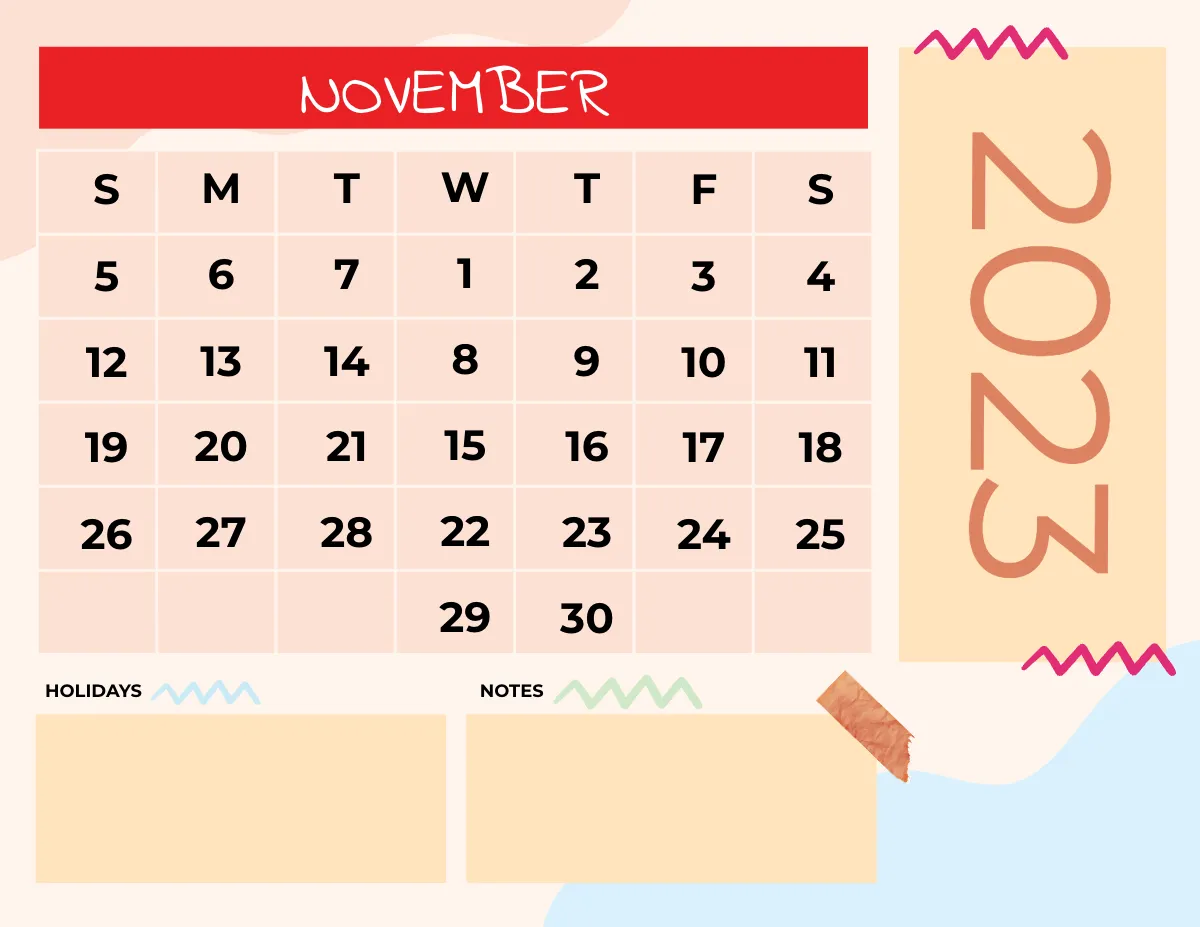 Free Colorful 2023 Calendar Template to Edit Online