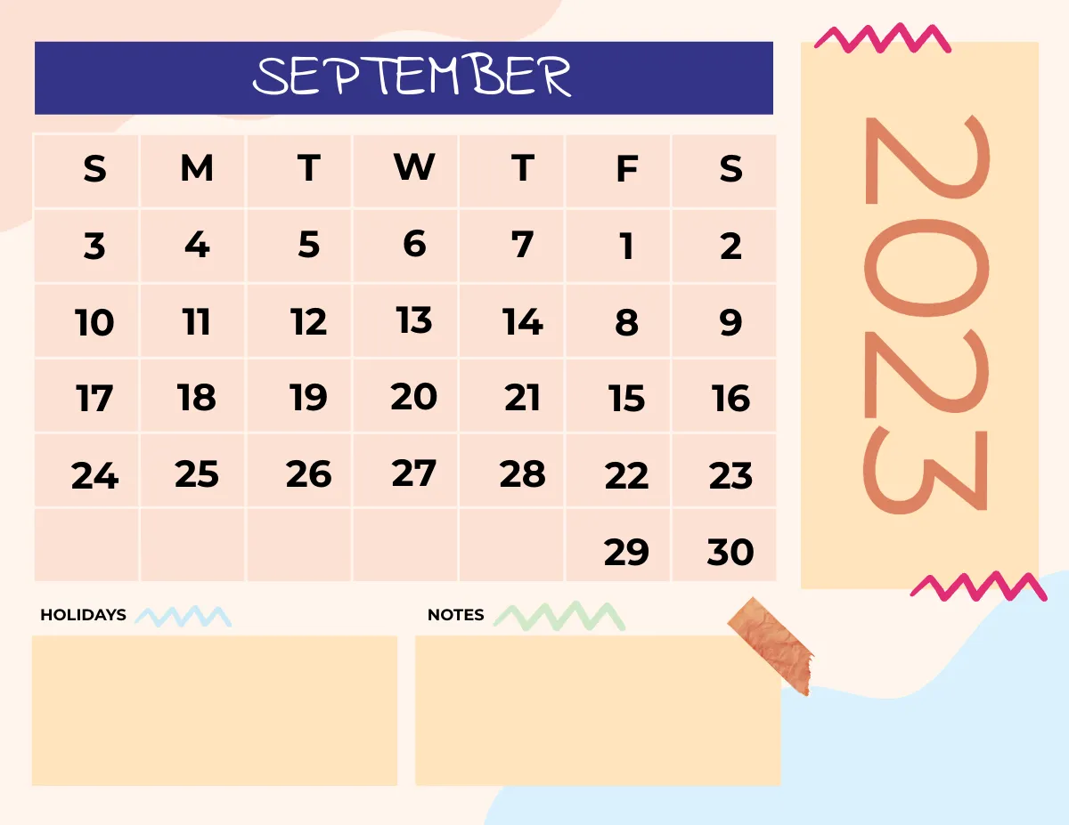 Free Colorful 2023 Calendar Template to Edit Online