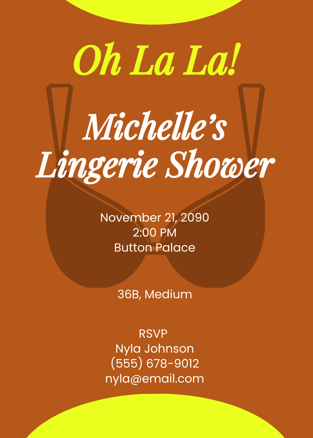 Oh La La Lingerie Shower Invitation