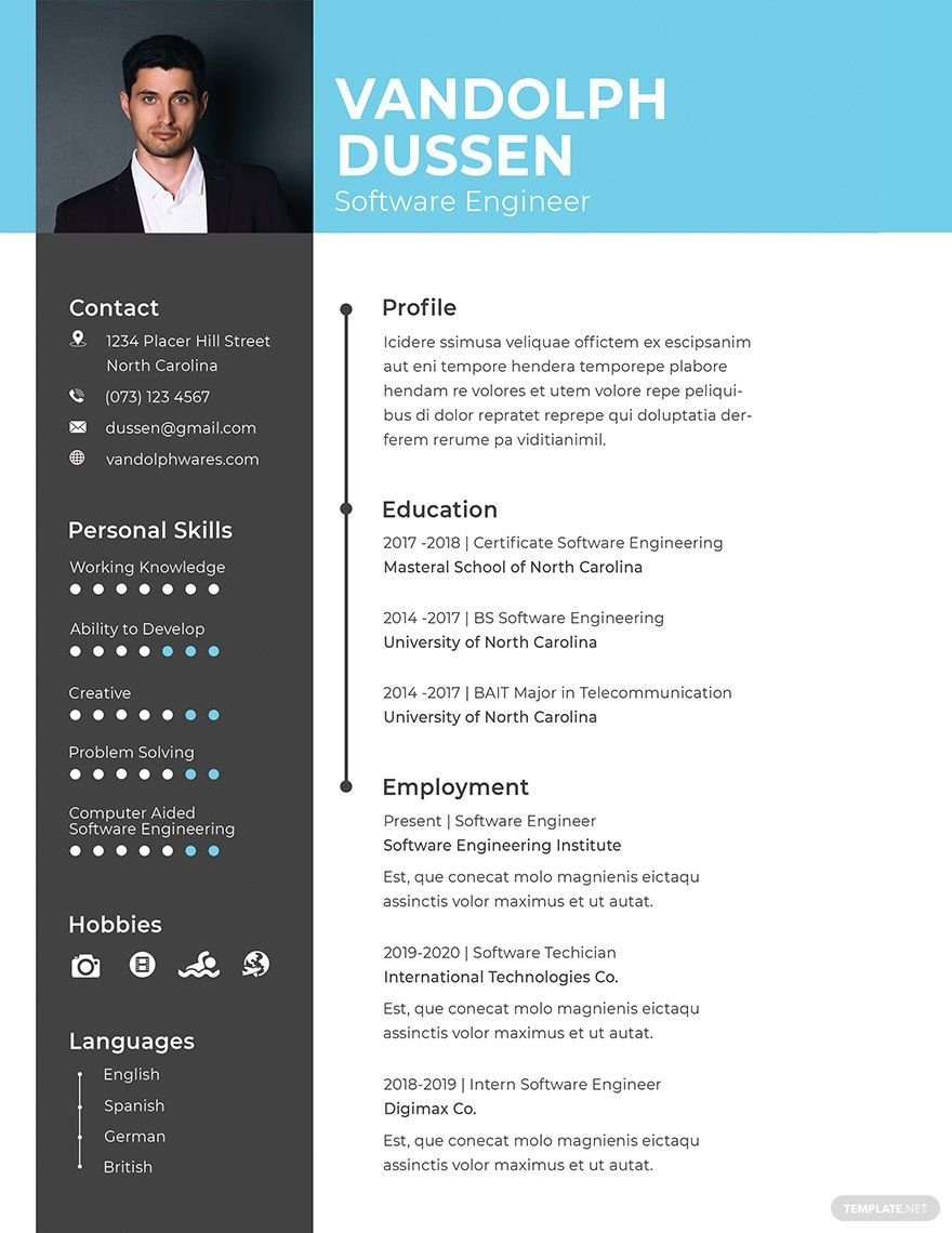 Resume for Experienced Software Engineer Template