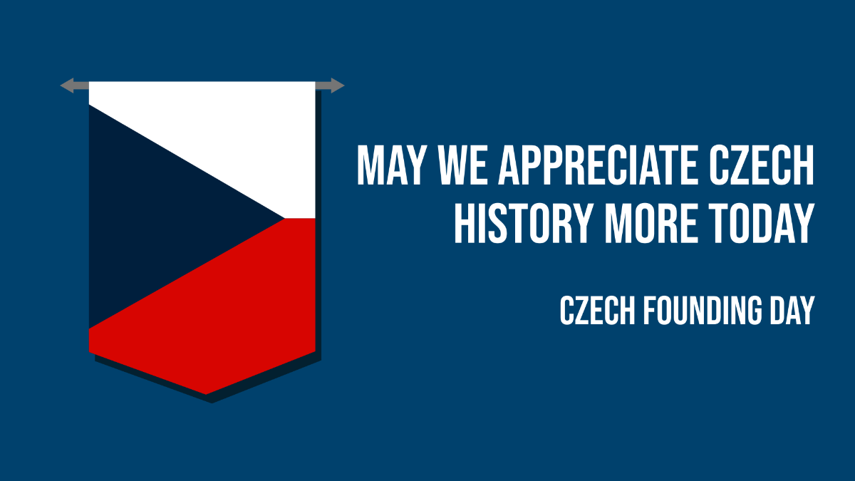 Free Czech Founding Day Greeting Card Background Template