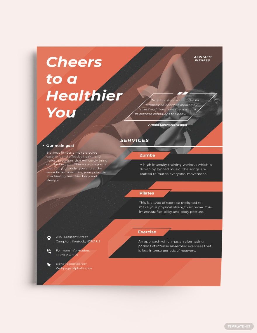 Fitness Trainer Flyer Template in Pages, Illustrator, InDesign