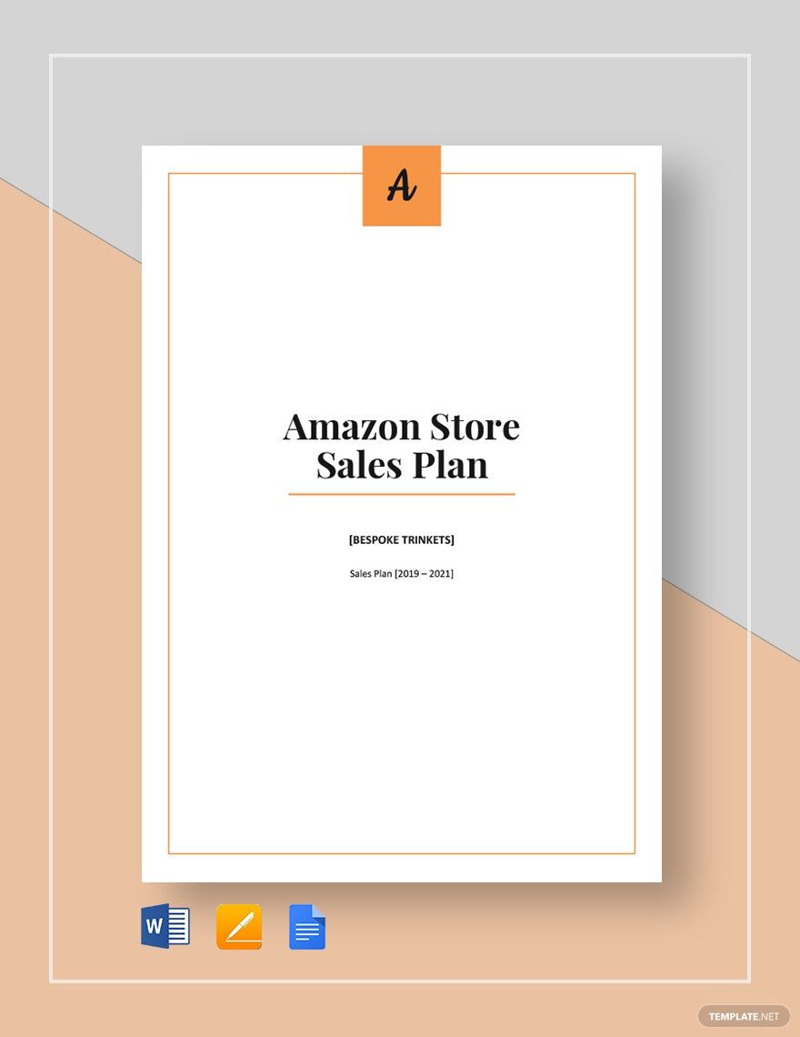 Amazon Store Sales Plan Template