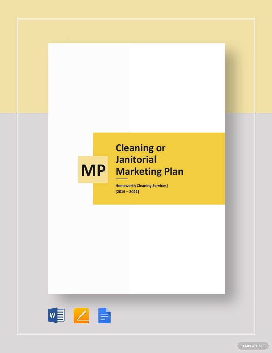 Cleaning or Janitorial Marketing Plan Template